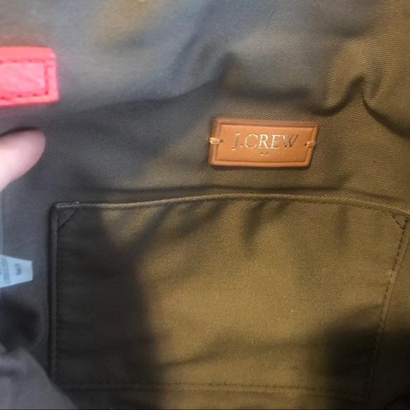J. Crew: coral-colored leather envelope clutch - Picture 5 of 8